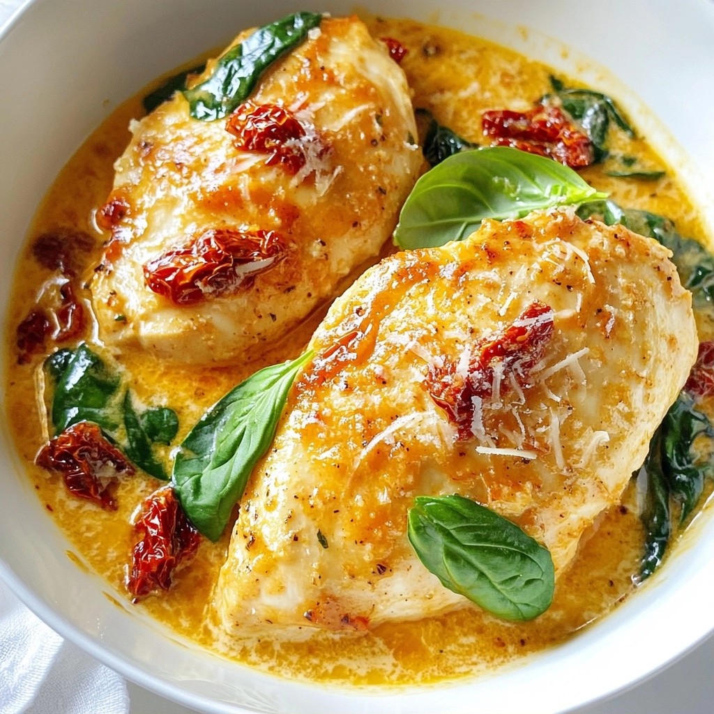 Quick Crockpot Creamy Sun-Dried Tomato Chicken Dish