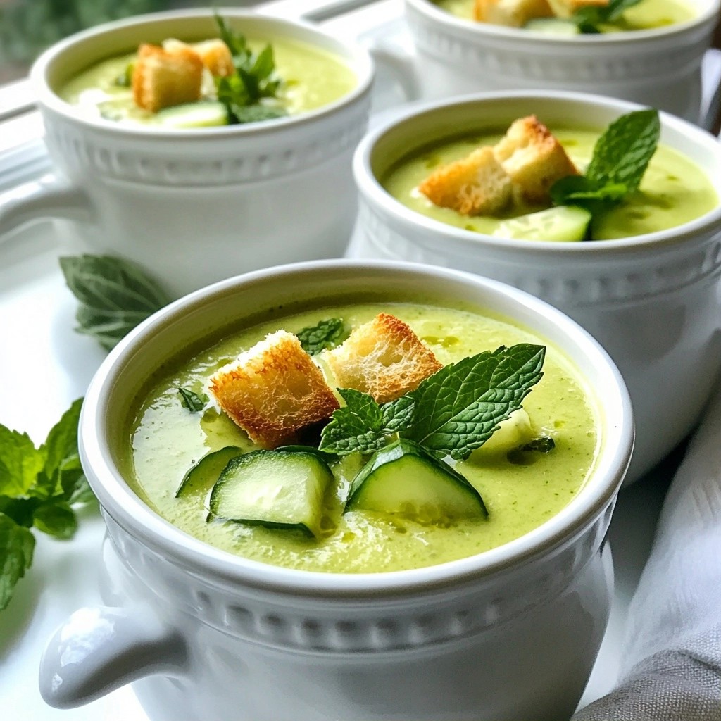 Refreshing Crockpot Cucumber Mint Soup Delight