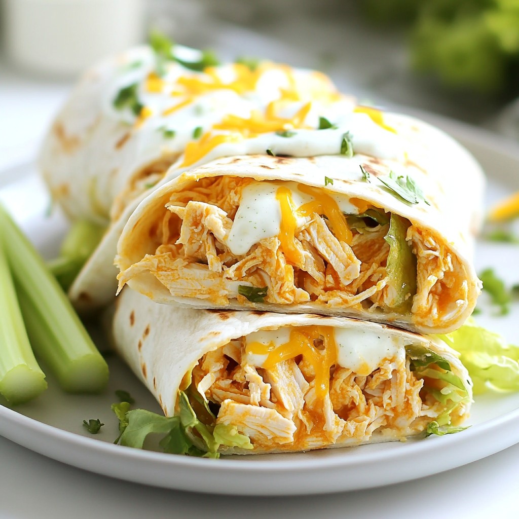 Spicy Crockpot Buffalo Chicken Wraps Easy Meal Idea