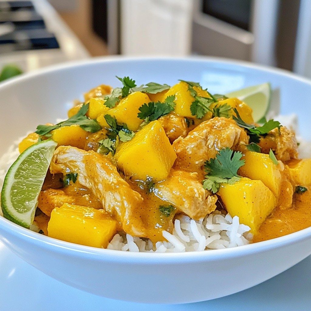 Quick Slow Cooker Mango Coconut Chicken Delight