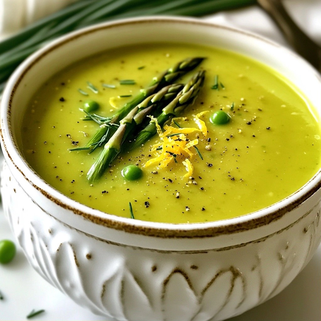 Creamy Slow Cooker Asparagus and Pea Soup Delight