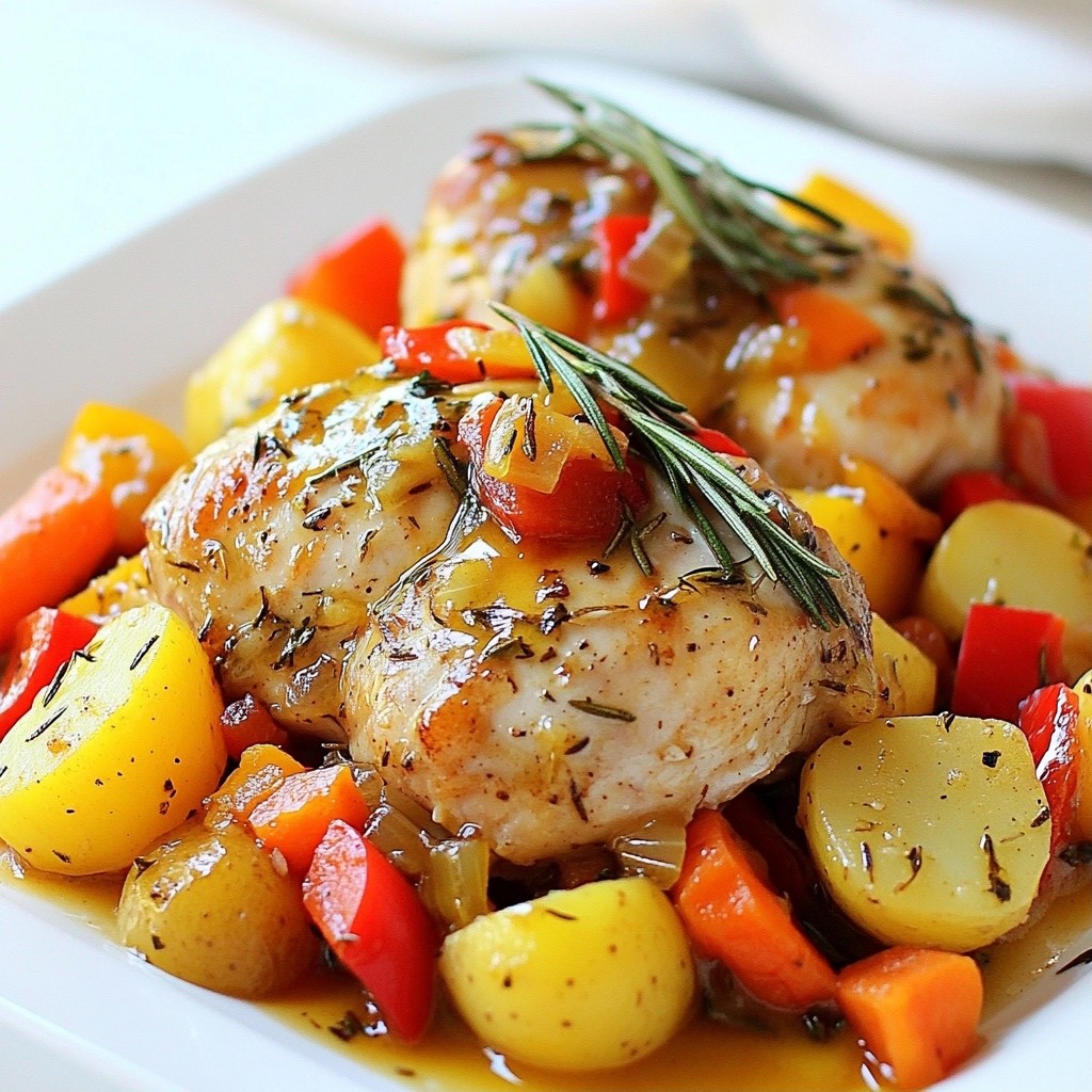 Savory Slow Cooker Rosemary Chicken and Veggies Dish