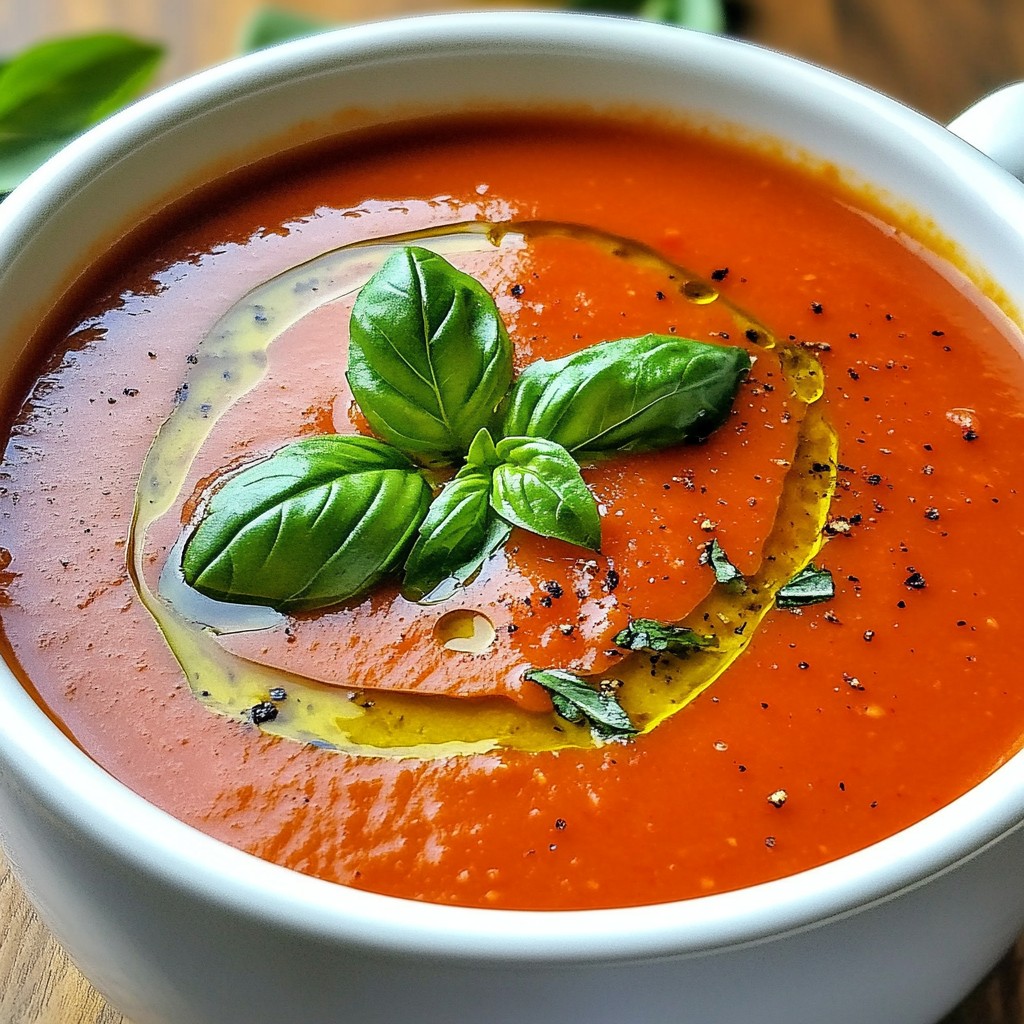 Vibrant Healthy Crockpot Tomato Basil Soup Recipe