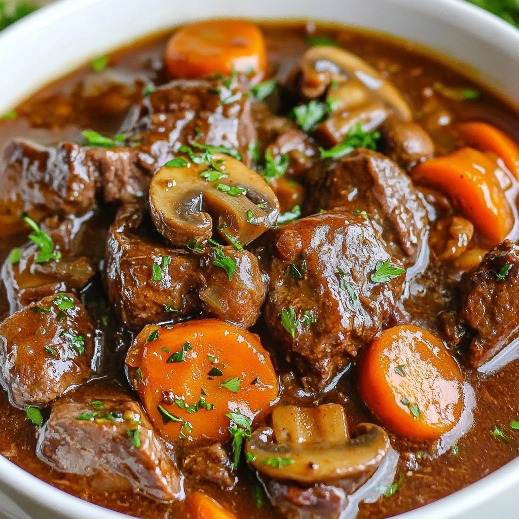 Comforting Slow Cooker Beef Bourguignon Easy Recipe