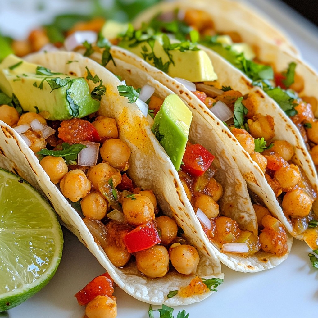 Crockpot meal prep Spicy Chickpea Tacos Simple Recipe