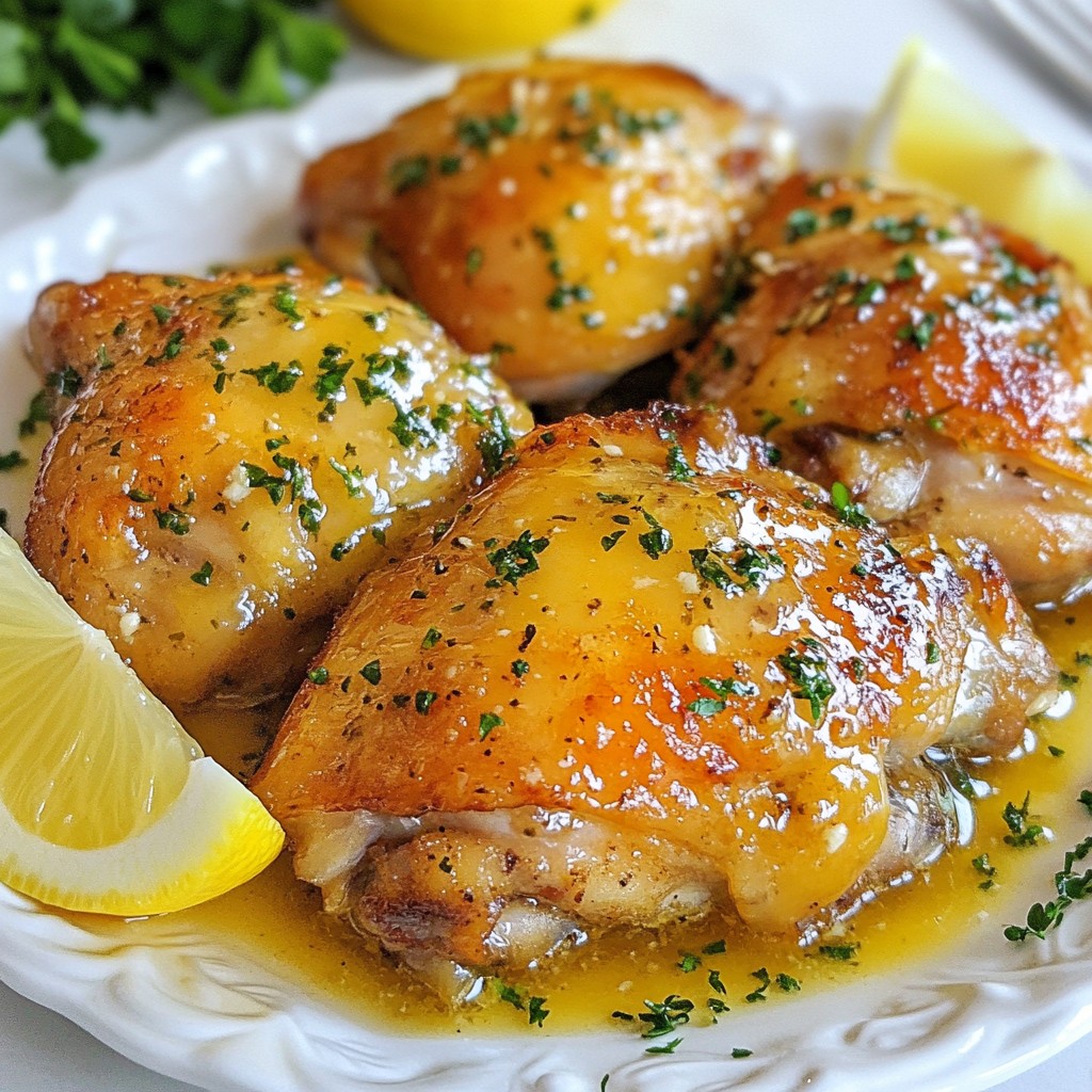 Herbed Slow Cooker Lemon Butter Chicken Thighs Delight