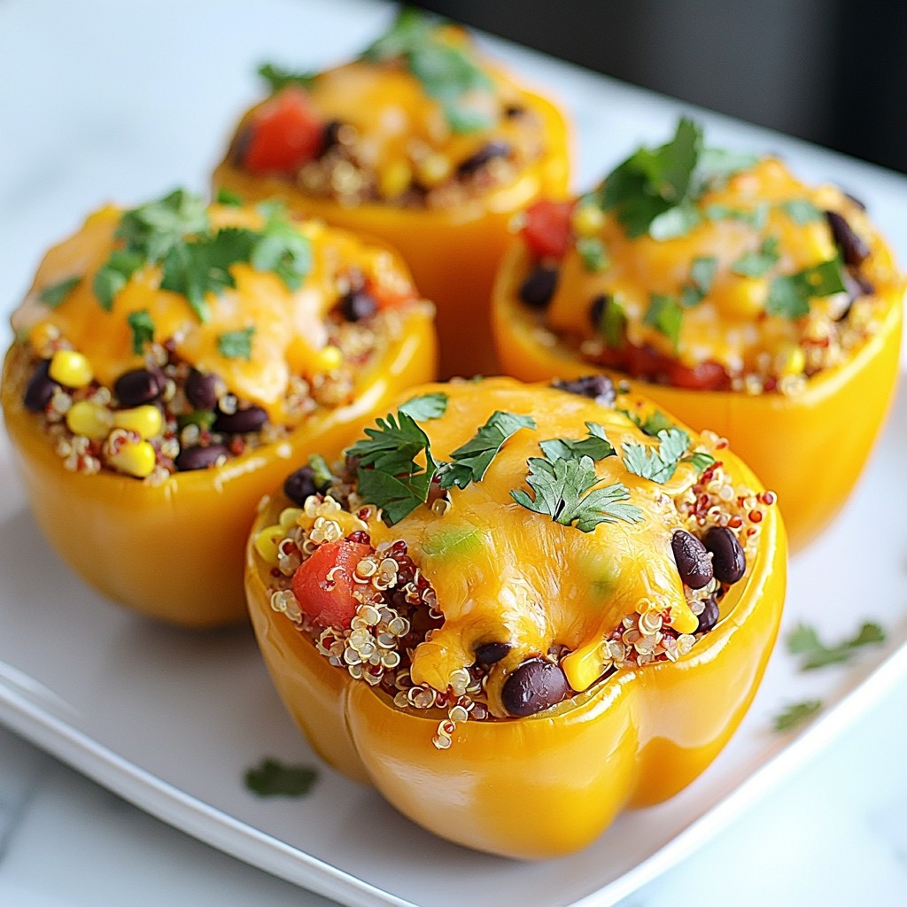 Crockpot Meal Prep Veggie Stuffed Peppers Delight