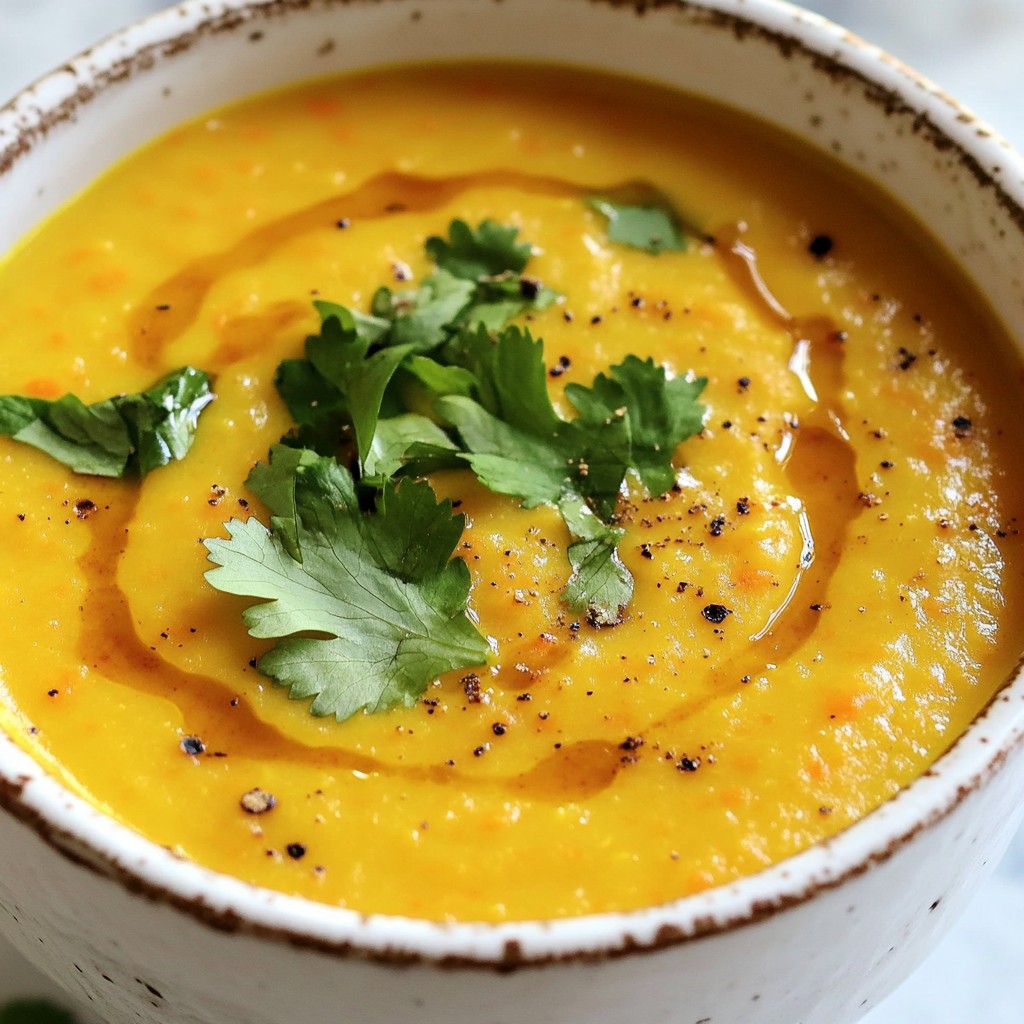 Healthy Crockpot Carrot and Red Lentil Soup Recipe