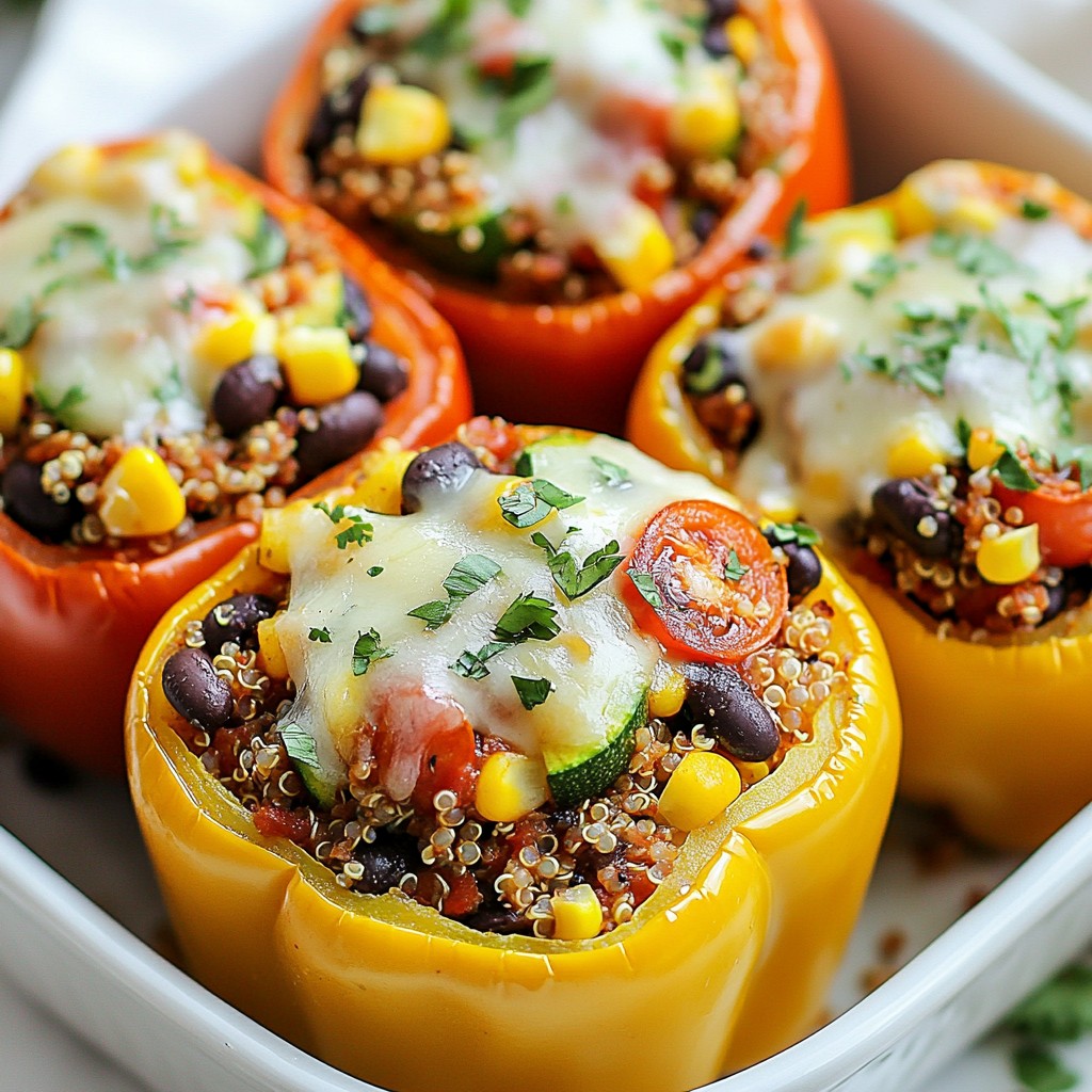 Crockpot Meal Prep Veggie Stuffed Peppers Delight