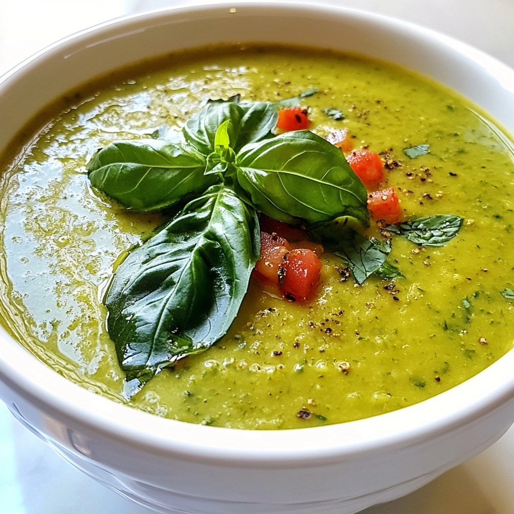 Healthy Crockpot Zucchini and Basil Soup Recipe