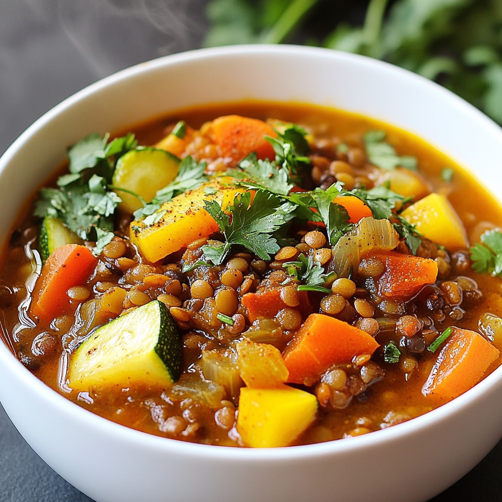 Crockpot Meal Prep Moroccan Lentil and Vegetable Stew