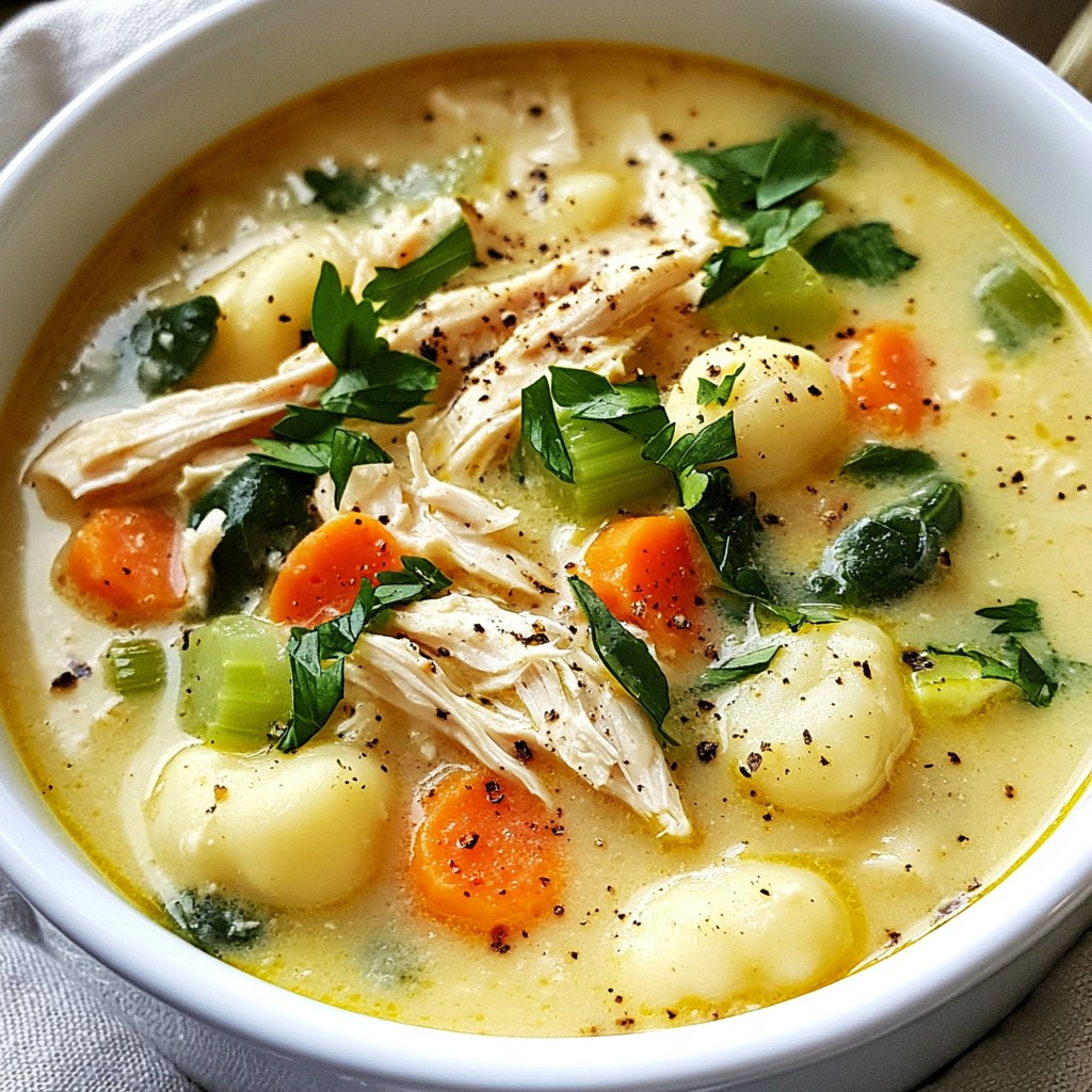 Comforting Slow Cooker Chicken and Gnocchi Soup Delight