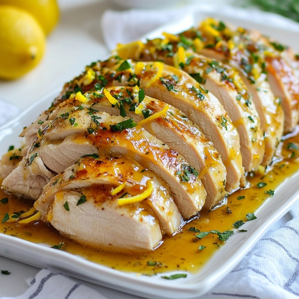 Tender Slow Cooker Lemon Butter Turkey Breast Recipe