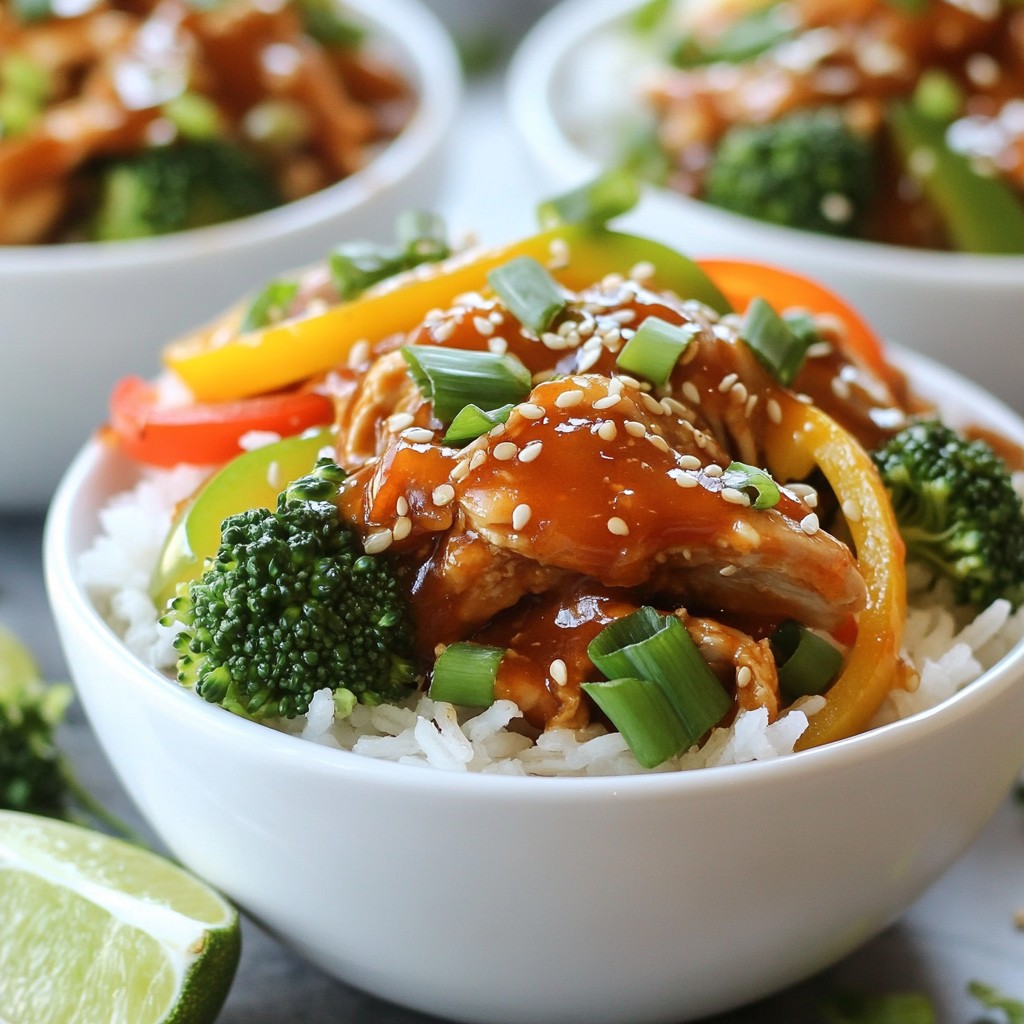 Crockpot Meal Prep Sweet Chili Chicken Bowls Recipe