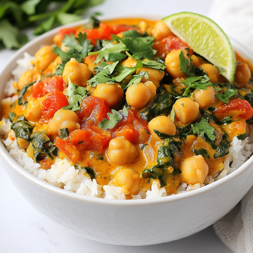 Crockpot Meal Prep Curried Chickpea and Spinach Delight