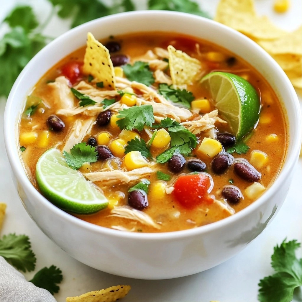 Comforting Slow Cooker Creamy Chicken Tortilla Soup