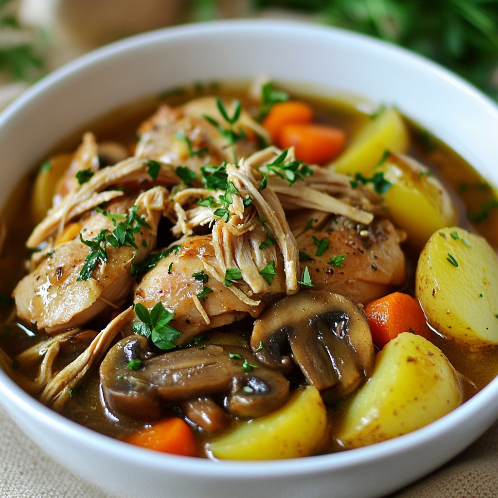 Savory Slow Cooker Chicken and Mushroom Pot Roast Recipe