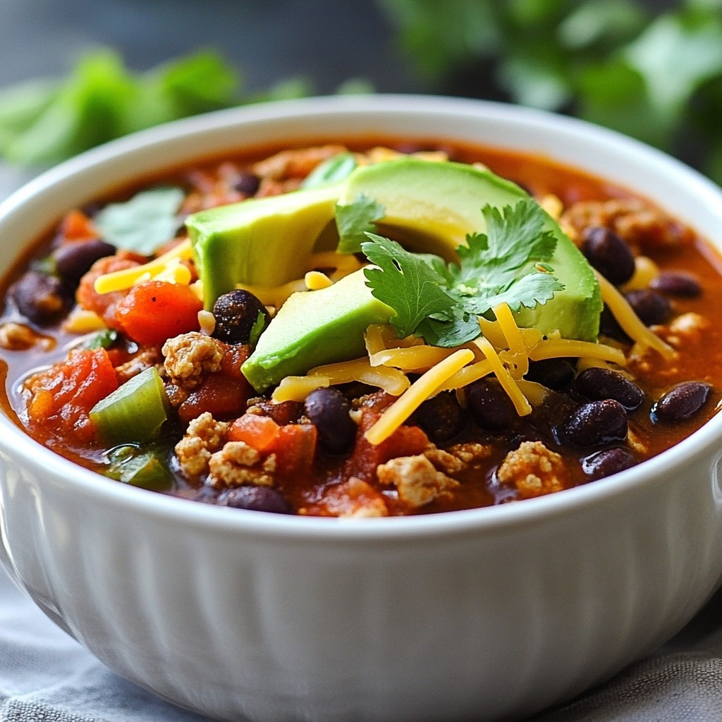 Hearty Slow Cooker Turkey and Black Bean Chili Delight