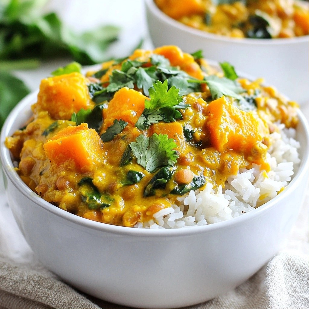 Spiced Crockpot Lentil and Sweet Potato Curry Delight