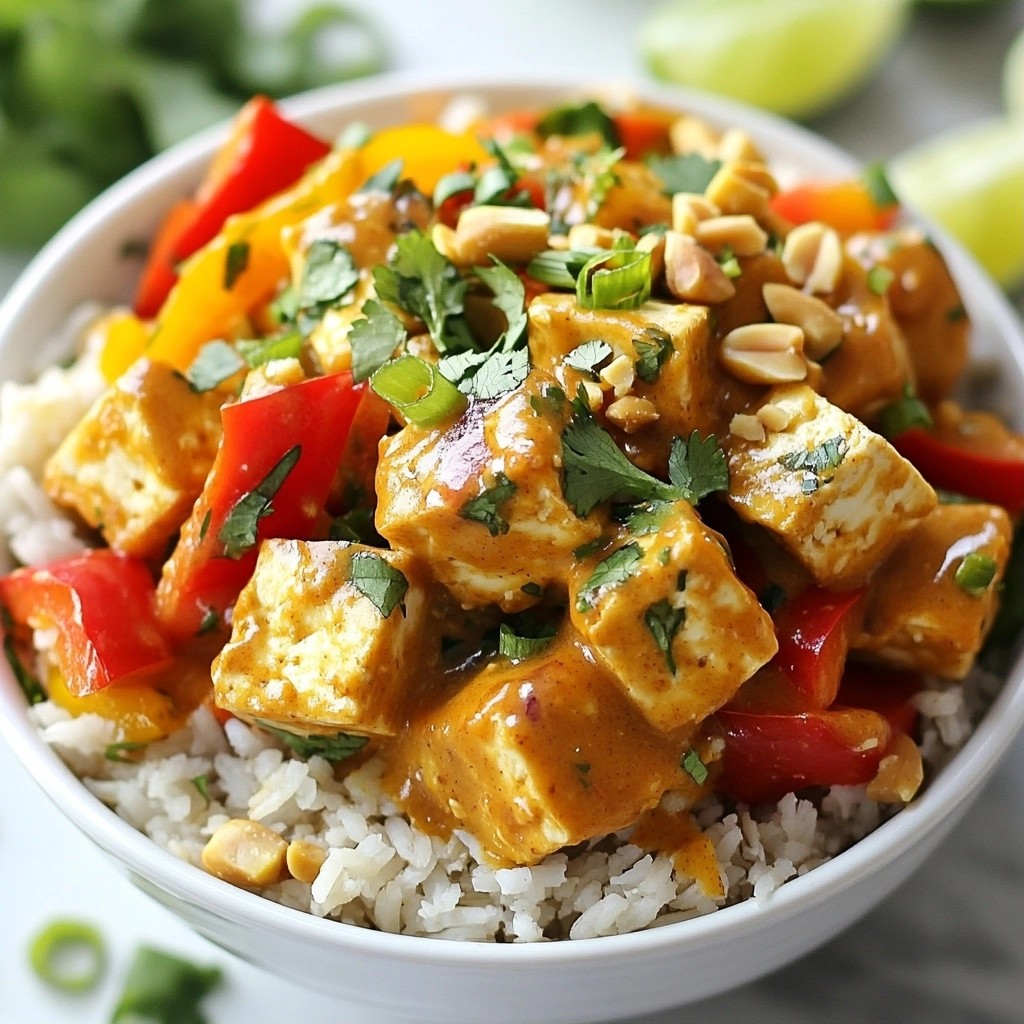Crockpot Meal Prep Thai Peanut Tofu Bowls Delight