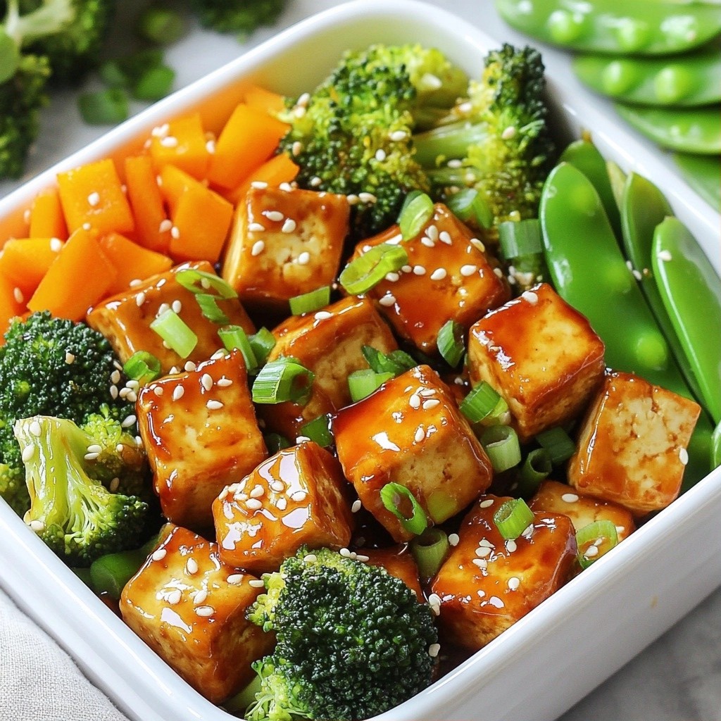 Crockpot Meal Prep Teriyaki Tofu and Veggies Delight
