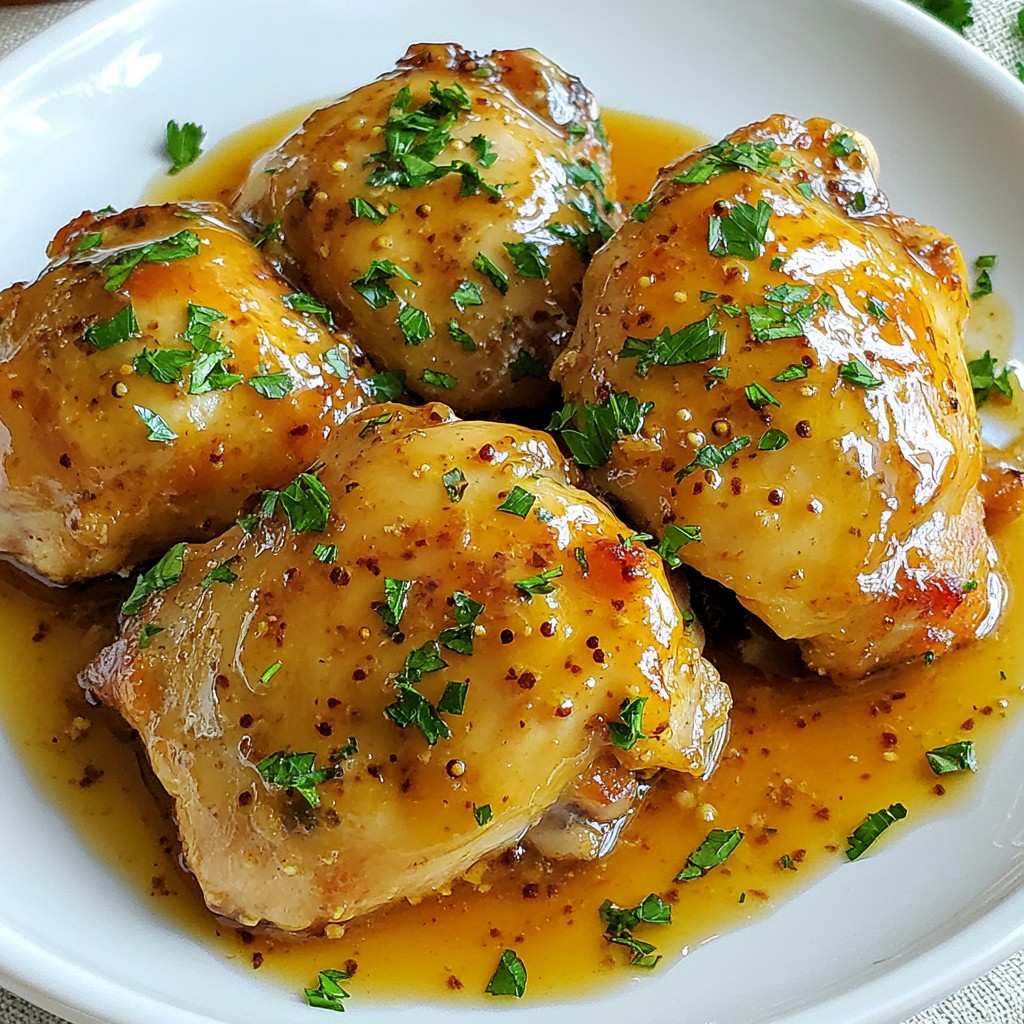 Tender Slow Cooker Honey Mustard Chicken Thighs Recipe