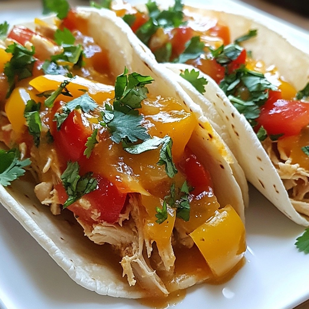 Creamy Slow Cooker Garlic Chicken Tacos Delight