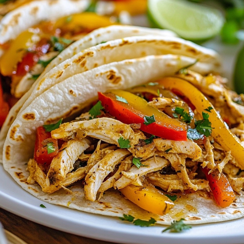 Savory Slow Cooker Chicken and Bell Pepper Fajitas